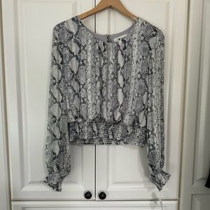 Long Sleeve Snake Skin Blouse